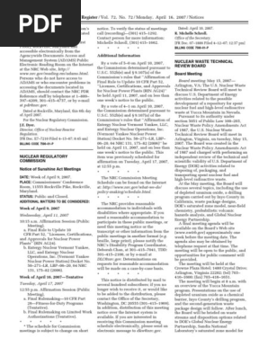Notice: Meetings:
Yucca Mountain, NV— Repository development; technical and scientific issues