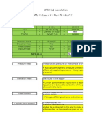 NPSH Calculation Spreadsheet With Sample Looses Values in Meters