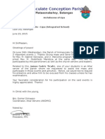 ICP-MNK Excuse Letter - de La Salle - Lipa (Integrated School)