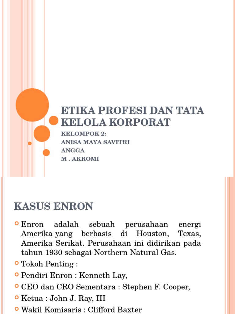 Etika Profesi Dan Tata Kelola Korporat | PDF