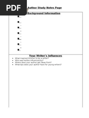 Author Study Notes Page