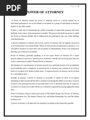 Power of Attorney