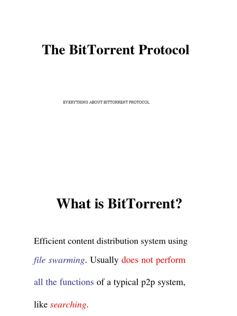BitTorrent Protocol Computer Network Network Protocols