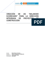 Creación de Un Balanced Scorecard Para La Dirección Integrada de Proyectos de Construcción - Rube