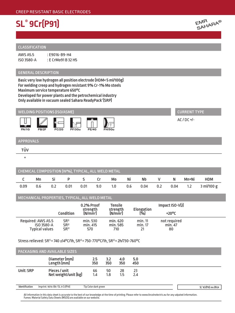 SL 9Cr (P91) : Classification | PDF