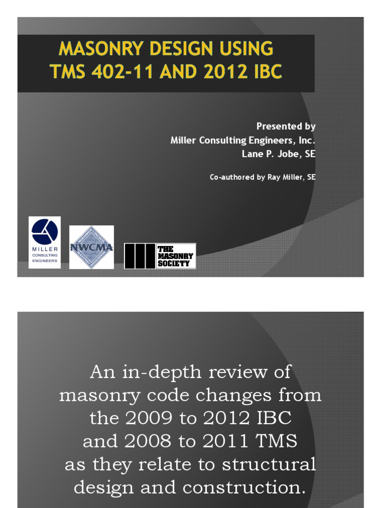 Masonry Code Changes 2009 2012 Ibc Pdf Strength Of Materials Bending