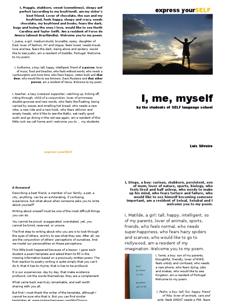 Student Self-Portrait Poems Collection | PDF | Poetry