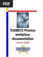 TLIE807C - Process Workplace Documentation - Learner Guide