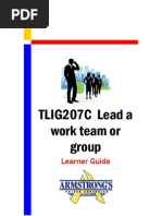 TLIG207C - Lead a Work Team or Group - Learner Guide