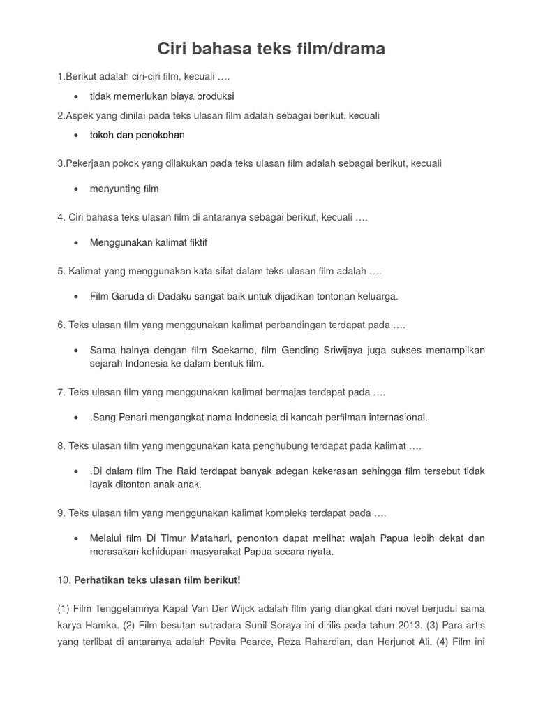 Contoh Soal Teks Ulasan - Mosaicone