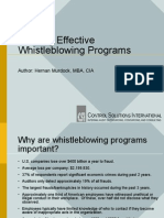 Building Effective Whistle Blowing Programs