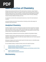 Main Branches of Chemistry