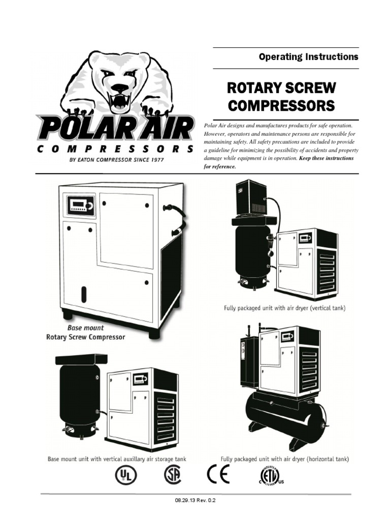 Rotary Screw Compressors - Operating Instructions Manual | PDF | Valve ...