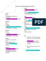 2015-2016 Religious School Calendar