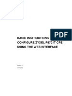 Basic Instructions To Configure Zyxel P8701T Cpe Using The Web Interface