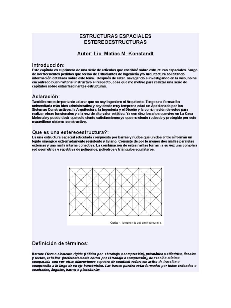 Estereoestructuras: Definición y Ventajas | PDF | Nudo | Soldadura