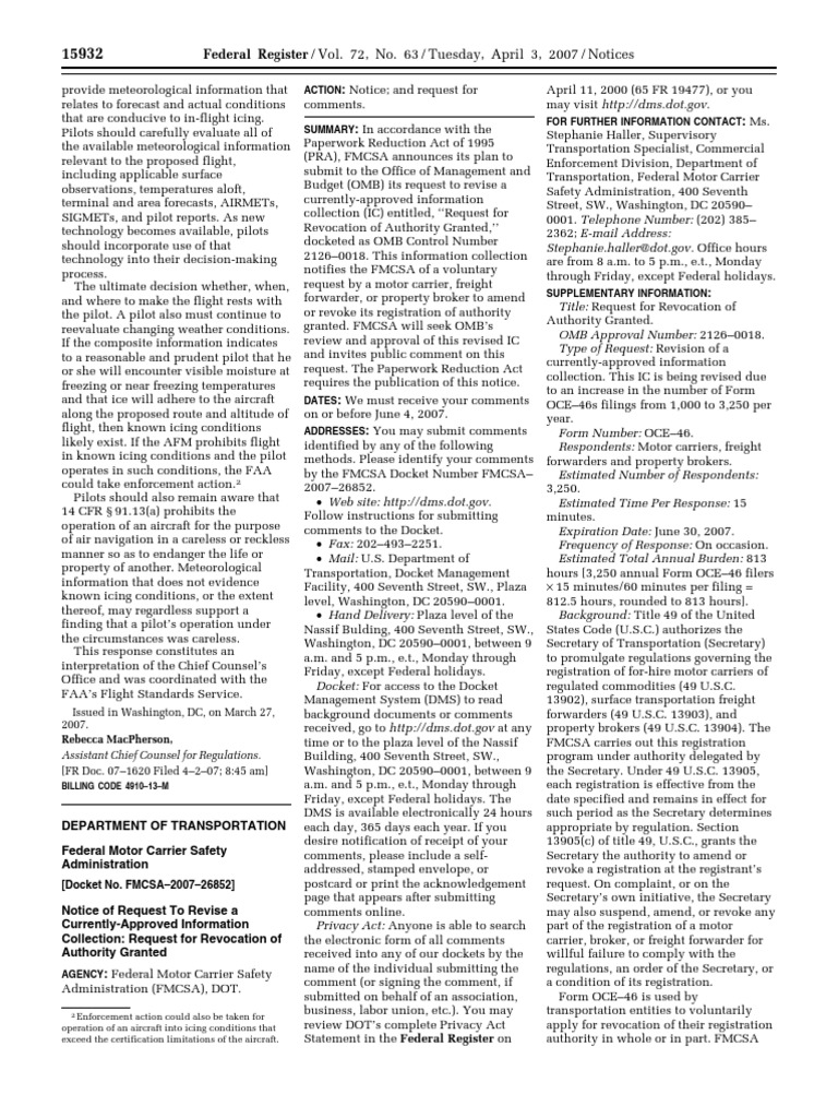 Notice: Agency Information Collection Activities Proposals, Submissions ...