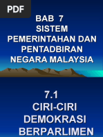 BAB 7 Sistem Pemerintahan Dan Pentadbiran Negara Malaysia