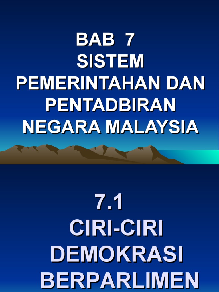 Bab 7 Sistem Pemerintahan Dan Pentadbiran Negara Malaysia Pdf