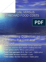 ACTUAL VERSUS STANDARD FOOD COSTS  