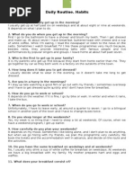 Daily Routine Questions and Answers | PDF | Lunch | Homework