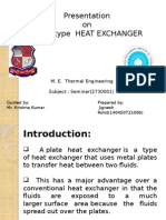 Presentation On Plate Type Heat Exchanger: M. E. Thermal Engineering Subject: Seminar (2730001)