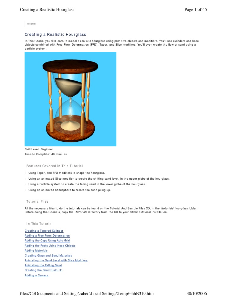 Modeling An Hourglass | PDF | Rendering (Computer Graphics) | Computing ...