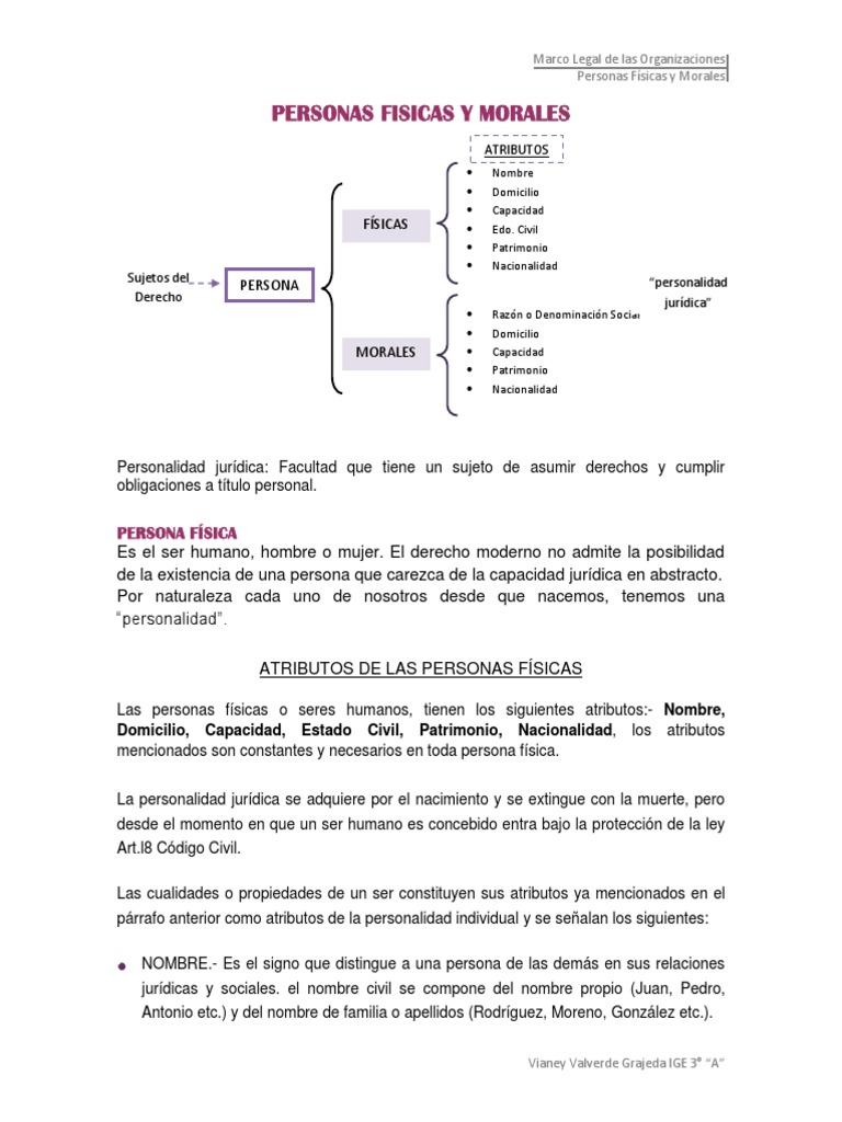 Atributos de Personas Físicas y Morales | PDF