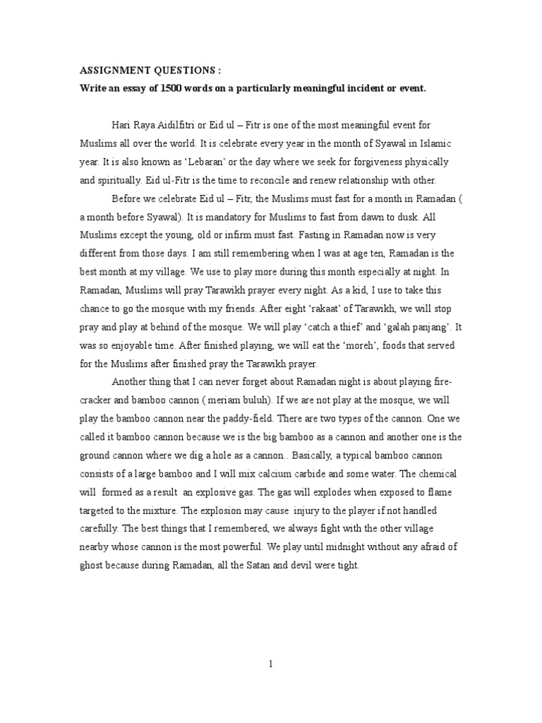 Short essay about hari raya celebration picture