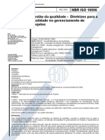 NBR 10006 - Gestao Da Qualidade - Diretrizes Para a Qualidade No Gerenciamento de Projetos