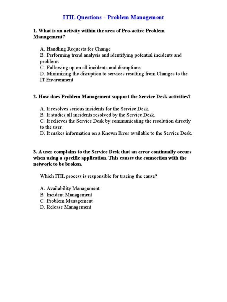 ITIL Problem Management Q&A Guide | PDF | Itil | Information Technology