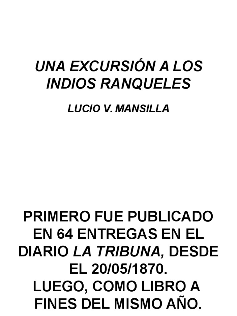 T.P. Una Excursión A Los Indios Ranqueles. Previo. | PDF | Clásicos