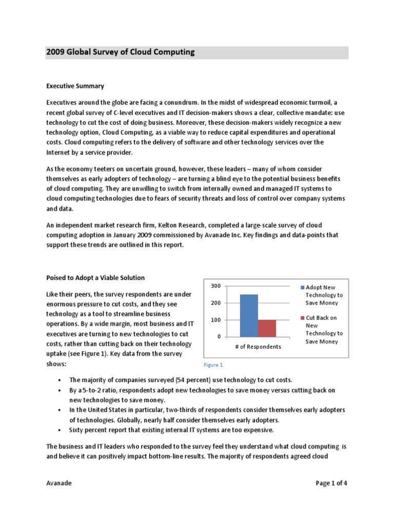 2009 Global Survey of Cloud Computing: Executive Summary | PDF | Cloud ...