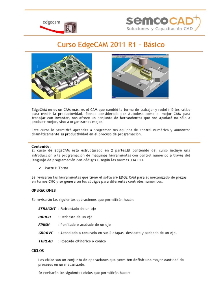 Curso Básico de EdgeCAM 2021 | PDF | Mecanizado | Control numerico