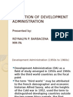 Evolution of Development Administration Reynalyn Barbacena