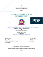 "Cement Concrete Road Construction": A Training Report ON