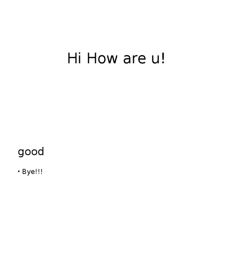Hi How Are U! | PDF