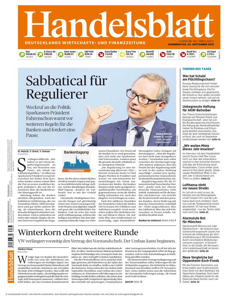 Handelsblatt - 3 September 2015 Original