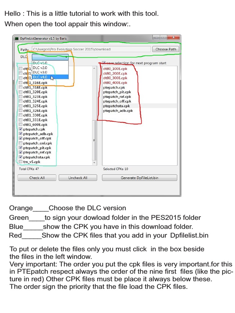 Tutorial CPK DpfileListGenerator Baris 1.5 (English) ) | PDF ...