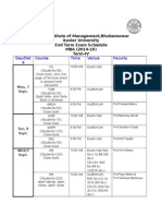 Xavier Institute of Management, Bhubaneswar Xavier University End Term Exam Schedule MBA (2014-16) Term-IV