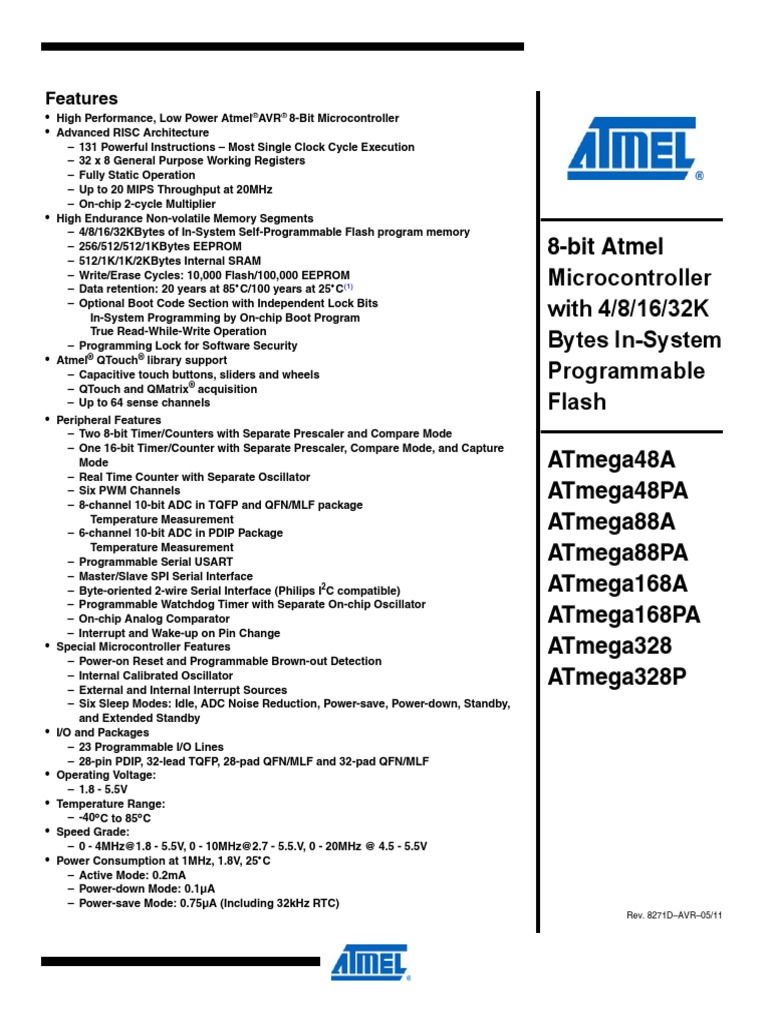Atmega328 Datasheet – Atmega328Pb – ORKA