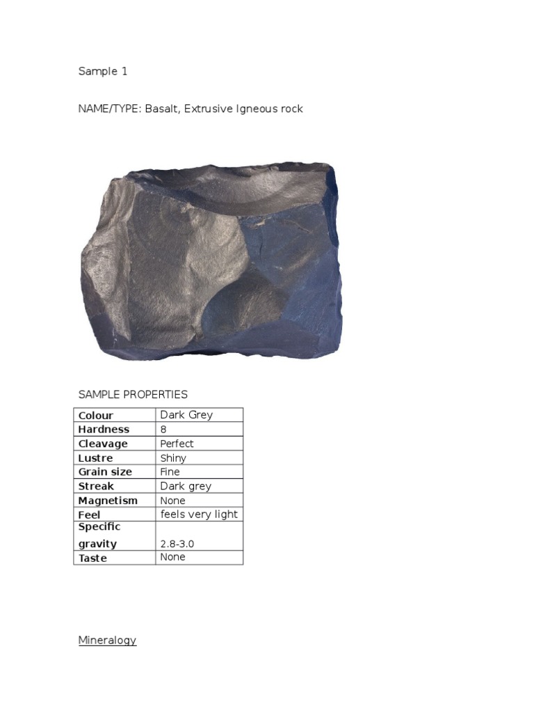 Rock and Mineral Properties PDF Minerals Rock (Geology)
