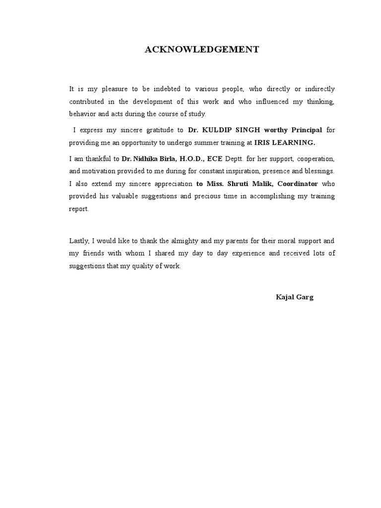 Acknowledgment and Embedded Systems Overview | PDF | Business | Self ...