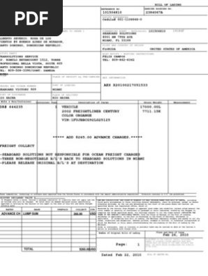 Bill of Lading