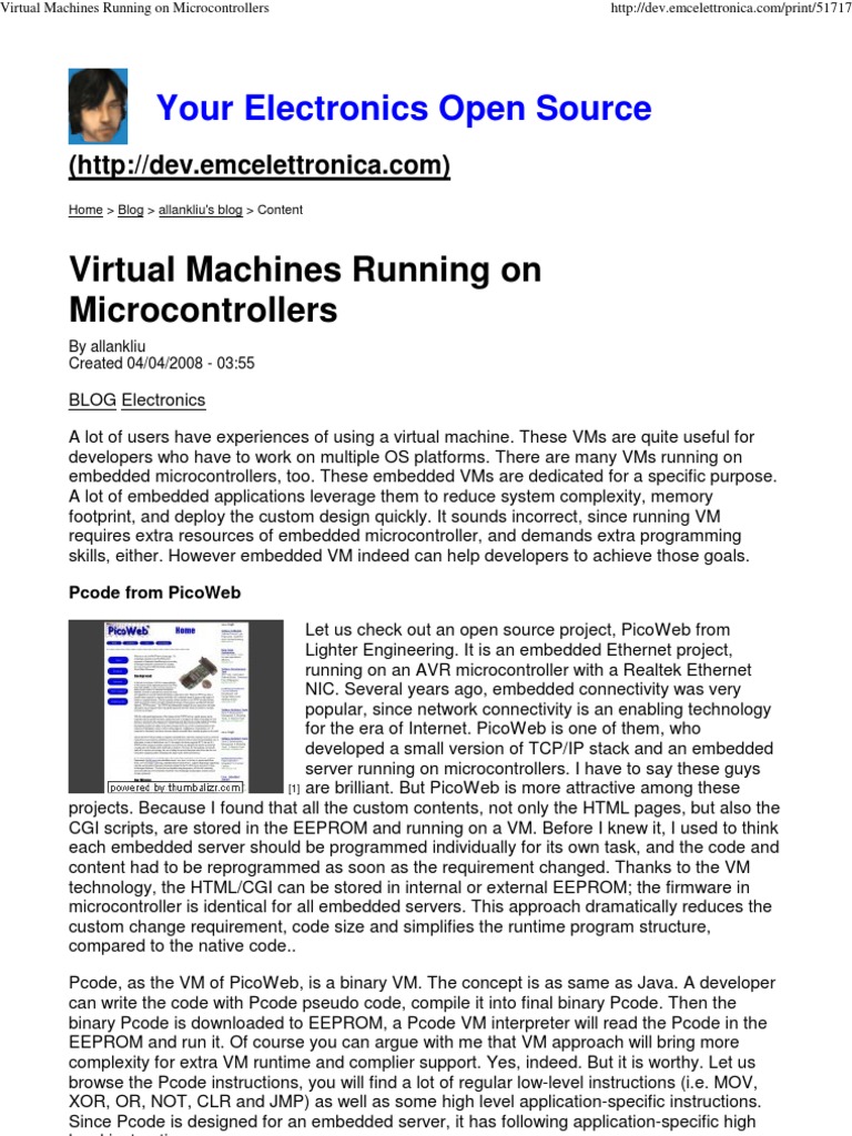 Embedded Virtual Machines on Microcontrollers | PDF | Virtual Machine ...