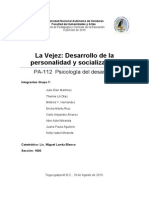 Informe Vejez - Desarrollo de La Personalidad y Socializacion