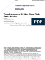 Texas Instruments' Bill Klein Signal Chain Basics Articles