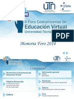 Memoria Foro Costarricense de Educación Virtual UTN 2014