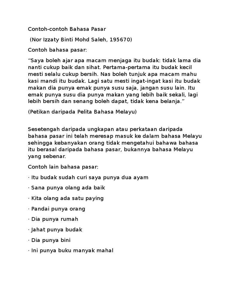 Bahasa Pasar Pdf