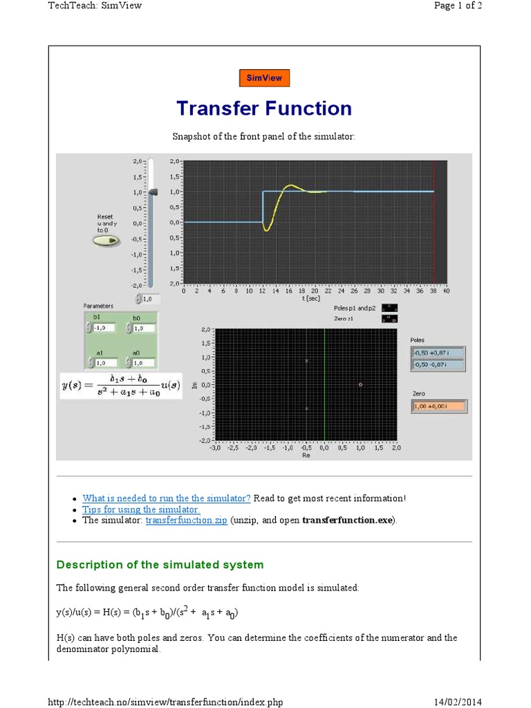 Techteach - No Simview Transferfunction Index | PDF